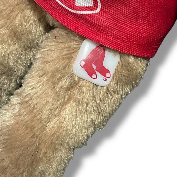 Boston Red Sox Teddy Bear Plush 14" MLB Baseball Bucket Hat Nursery Shower Gift - Picture 11 of 14